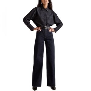 Banana Republic The Icon Classic Wide-Leg Jeans Dark Indigo Size 28L (6 US)